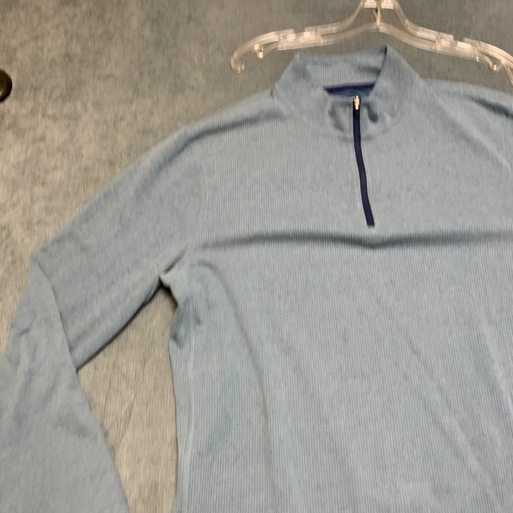 J.Crew Performance Sweater Men Large Blue Quarter Zip Pullover Outdoor Mock Neck